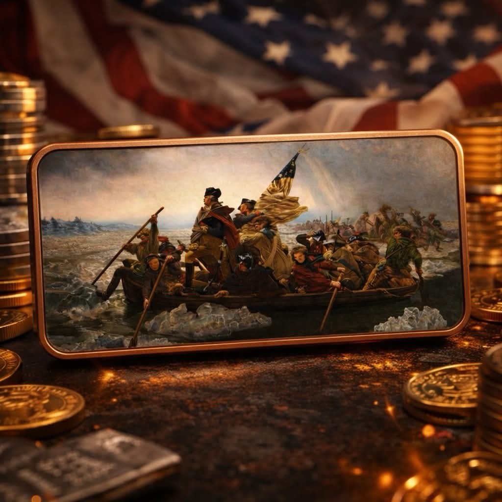 George Washington Crosses the Delaware 10oz AVDP .999 Fine Copper
