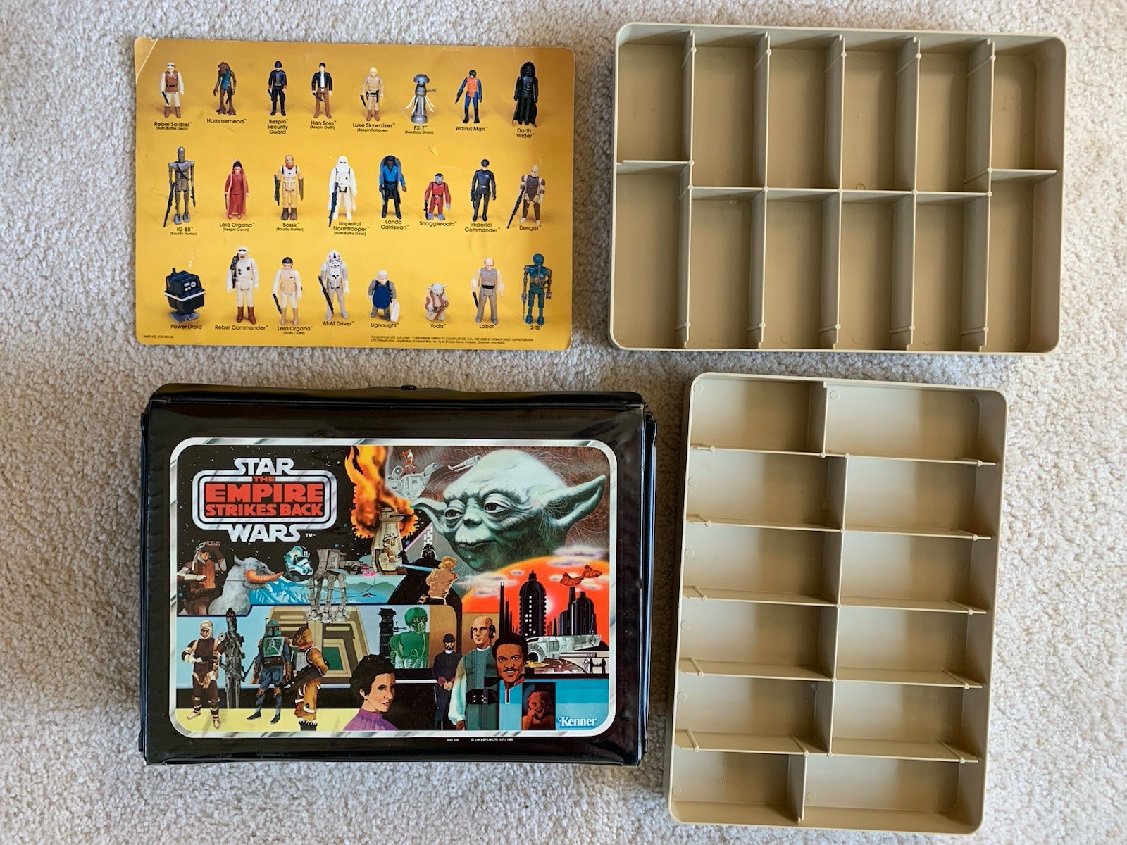 Vintage 1980 Kenner STAR WARS Empire Strikes Back Figure Case w/ trays & Insert