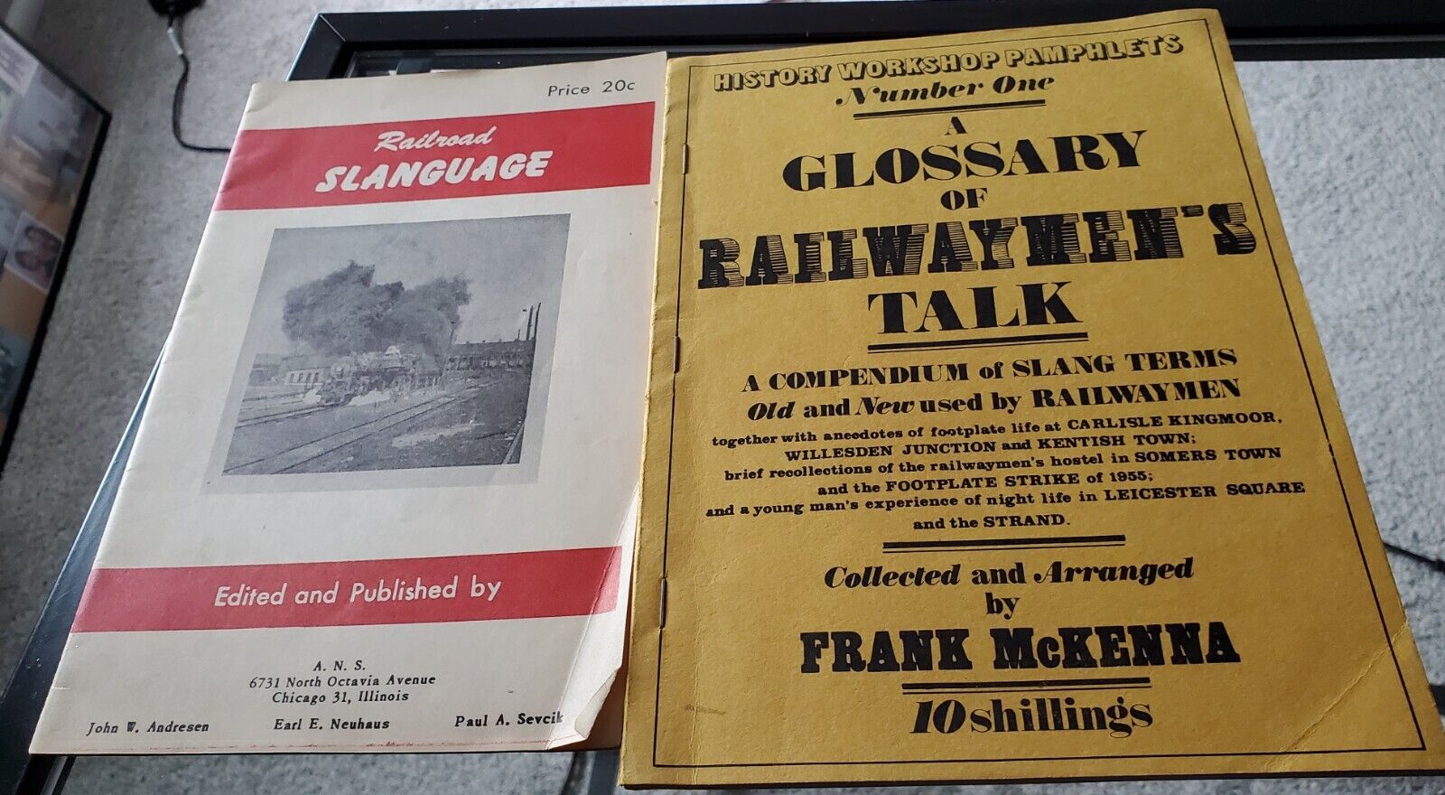 TWO RARE BOOKLETS: GLOSSARY OF RAILWAYMEN'S TALK, RAILROAD SLANGUAGE: F