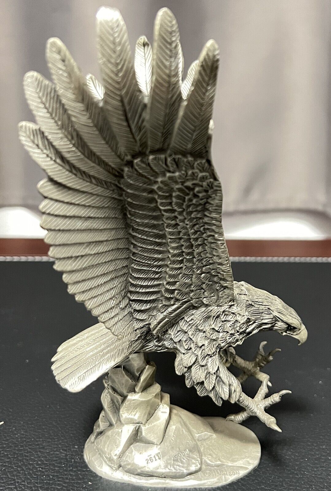 Lance Fine Pewter Fine Solid Pewter Eagle Landing Figurine by H.Wilson 2611/5000