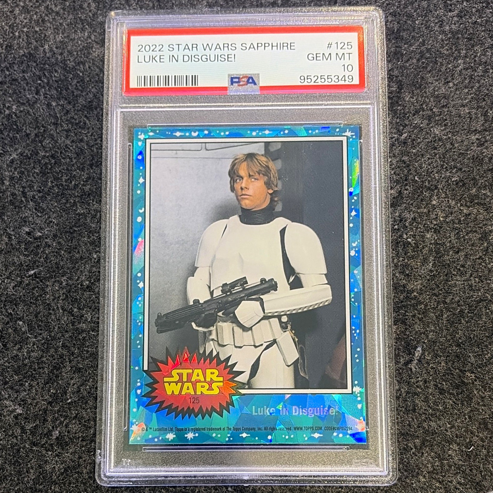 Topps 2022 Star Wars Sapphire #125 Luke in Disguise Luke Skywalker PSA 10