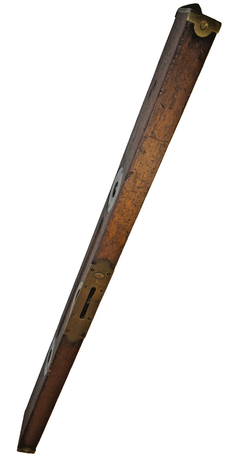 Antique Stanley duplex adjustable wood brass carpenter level 30 inch circa 1900