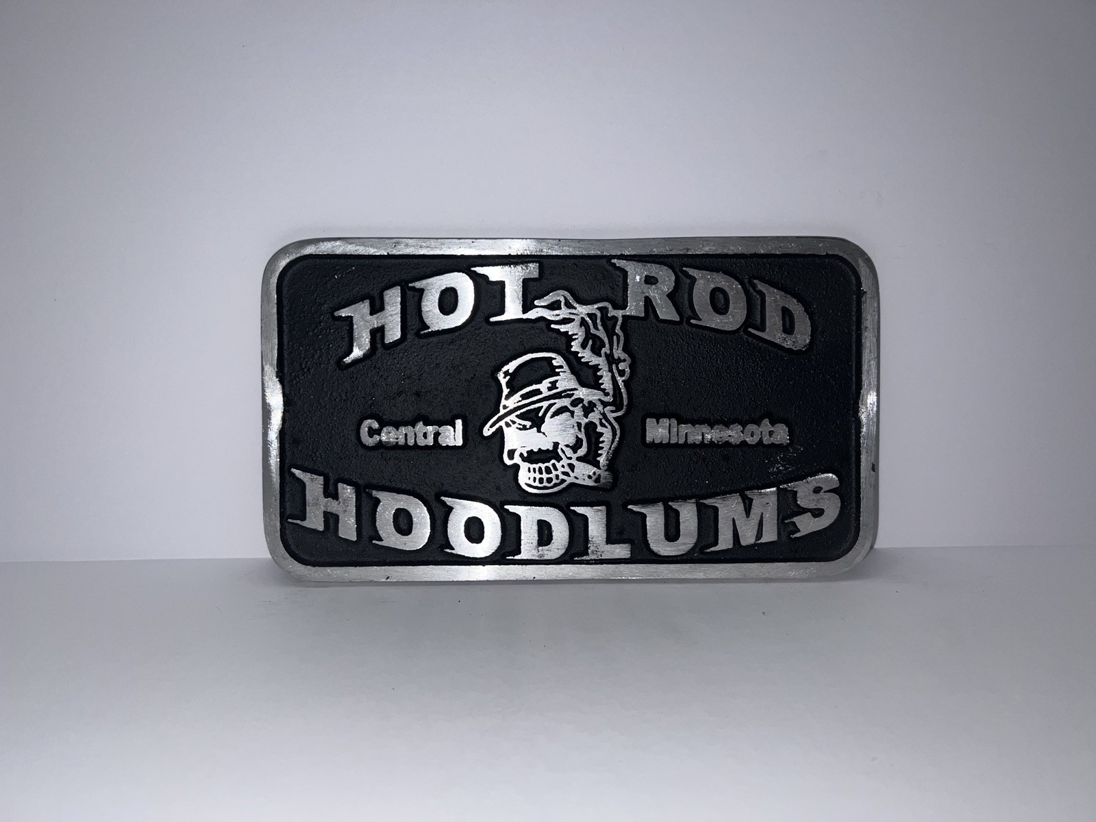 Vintage style Cast Aluminum HOT ROD HOODLUMS Rare Car Club Plaque Collectable