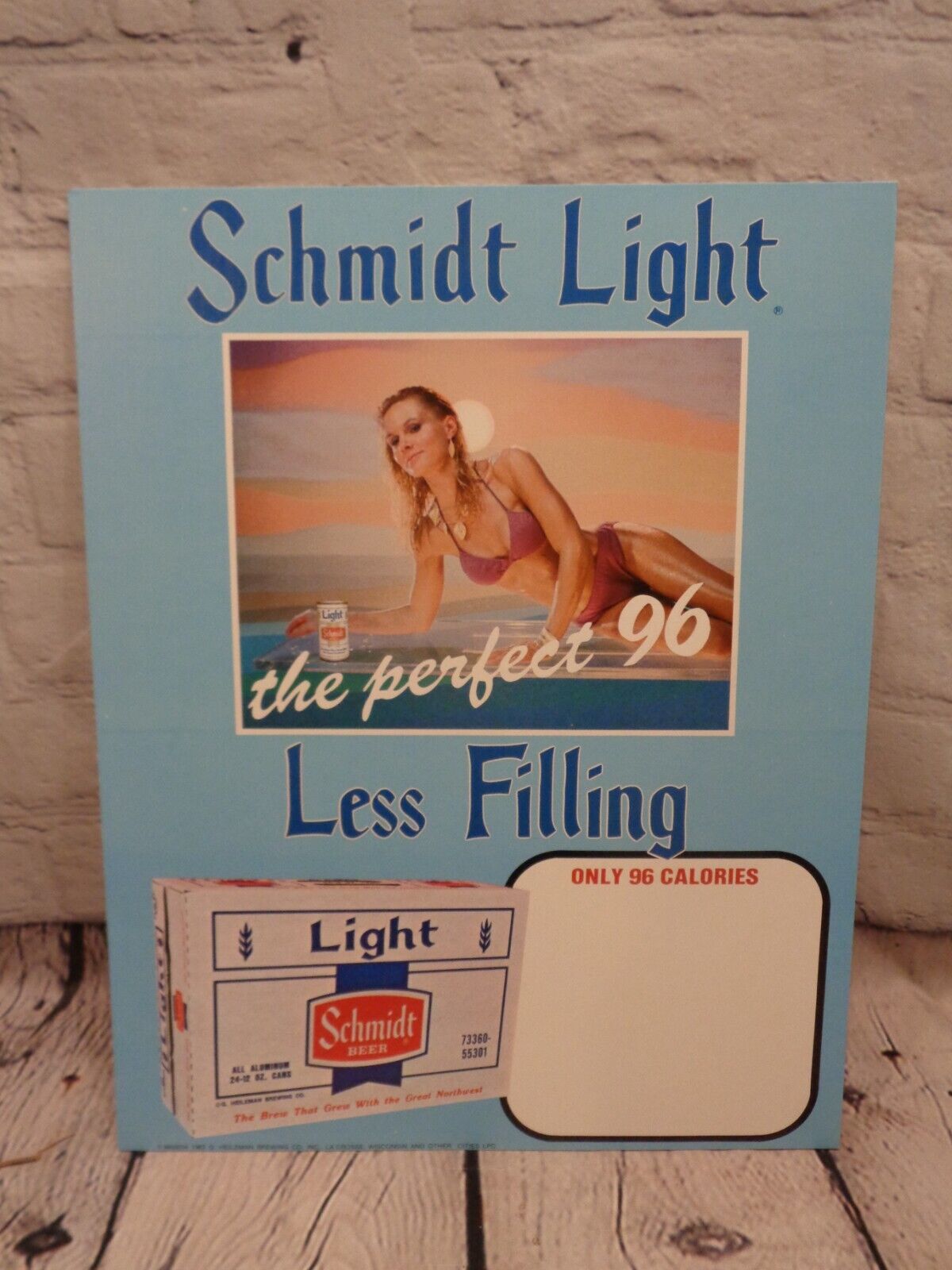 Vintage Schmidt Beer Sign Cardboard Advertising Point of Sale Blonde Beer Babe