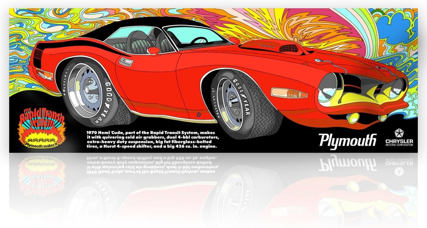1970 PLYMOUTH HEMI CUDA RED Heavy-Duty VINYL BANNER SIGN MURAL MOPAR ART - REPRO