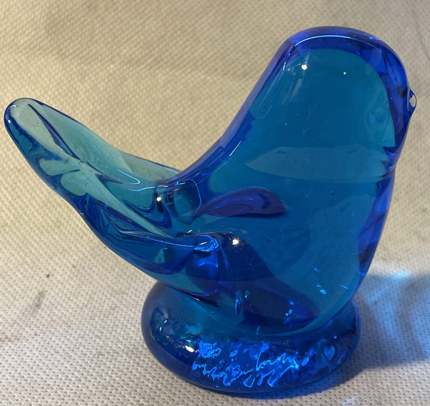 1993 Bluebird of Happiness Signed & Dated Leo Ward Glass Bird