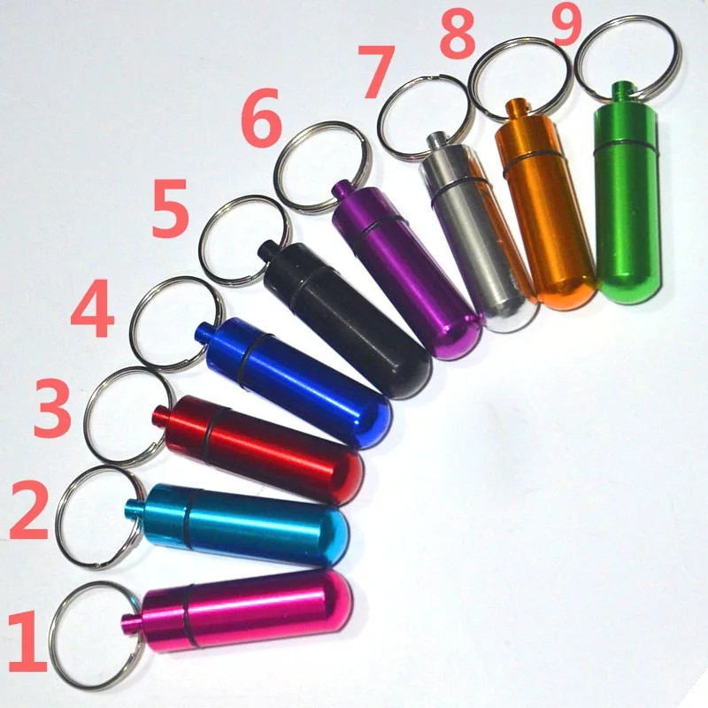 1Pc portable Waterproof Aluminum Pill Box Case Bottle Cache Drug Holder Containe