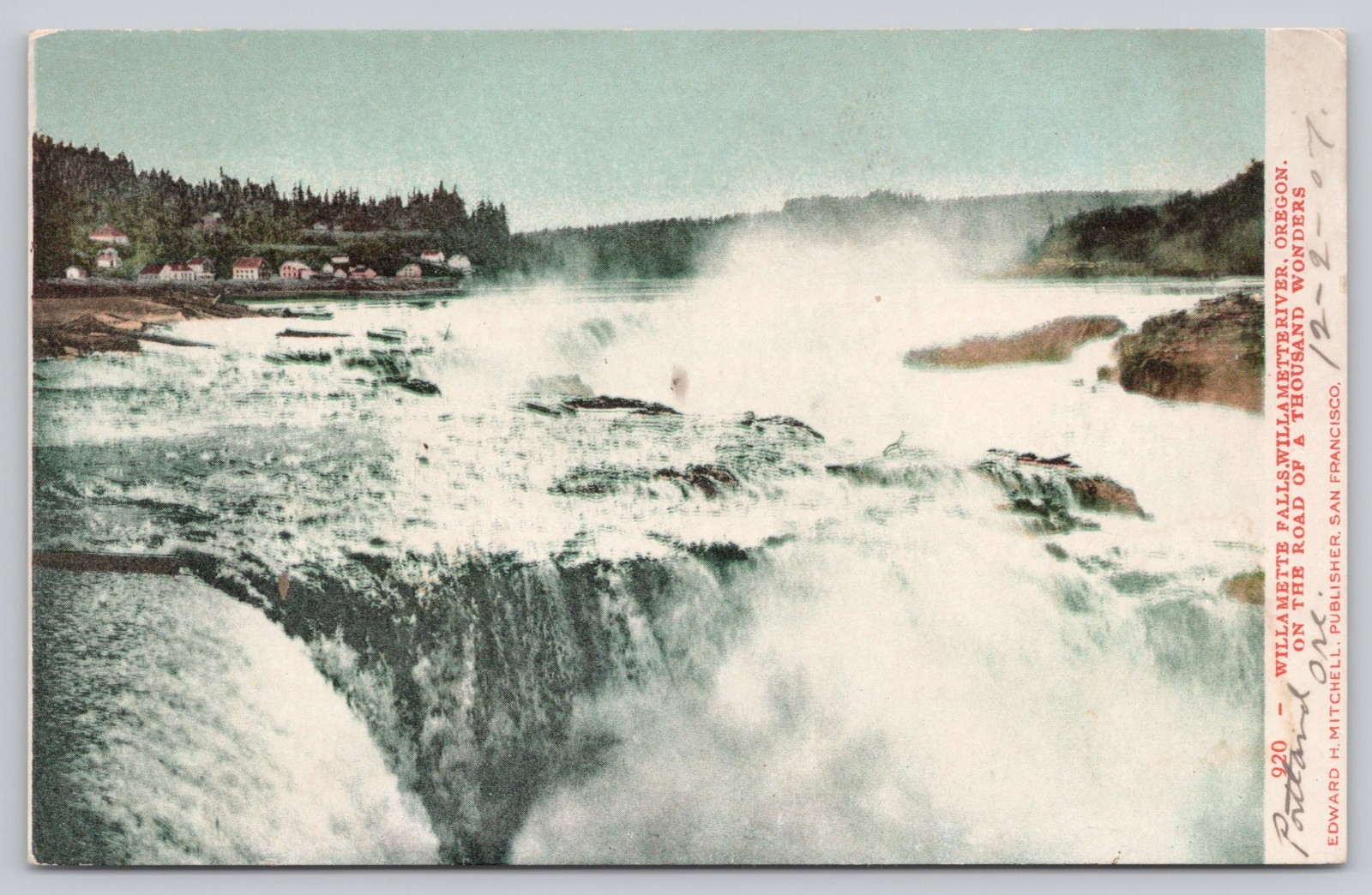 Oregon City Oregon Willamette Falls Road of a Thousand Wonders DB Postcard