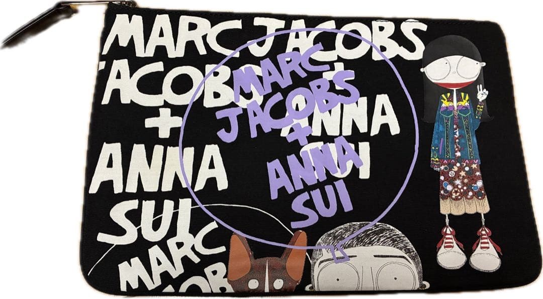Marc Jacobs x Anna Sui Collaboration Clutch Pouch Black Multi Limited Japan Marc Jacobs x Anna Sui Collaboration Clutch Pouch Black Multi Limited Japan