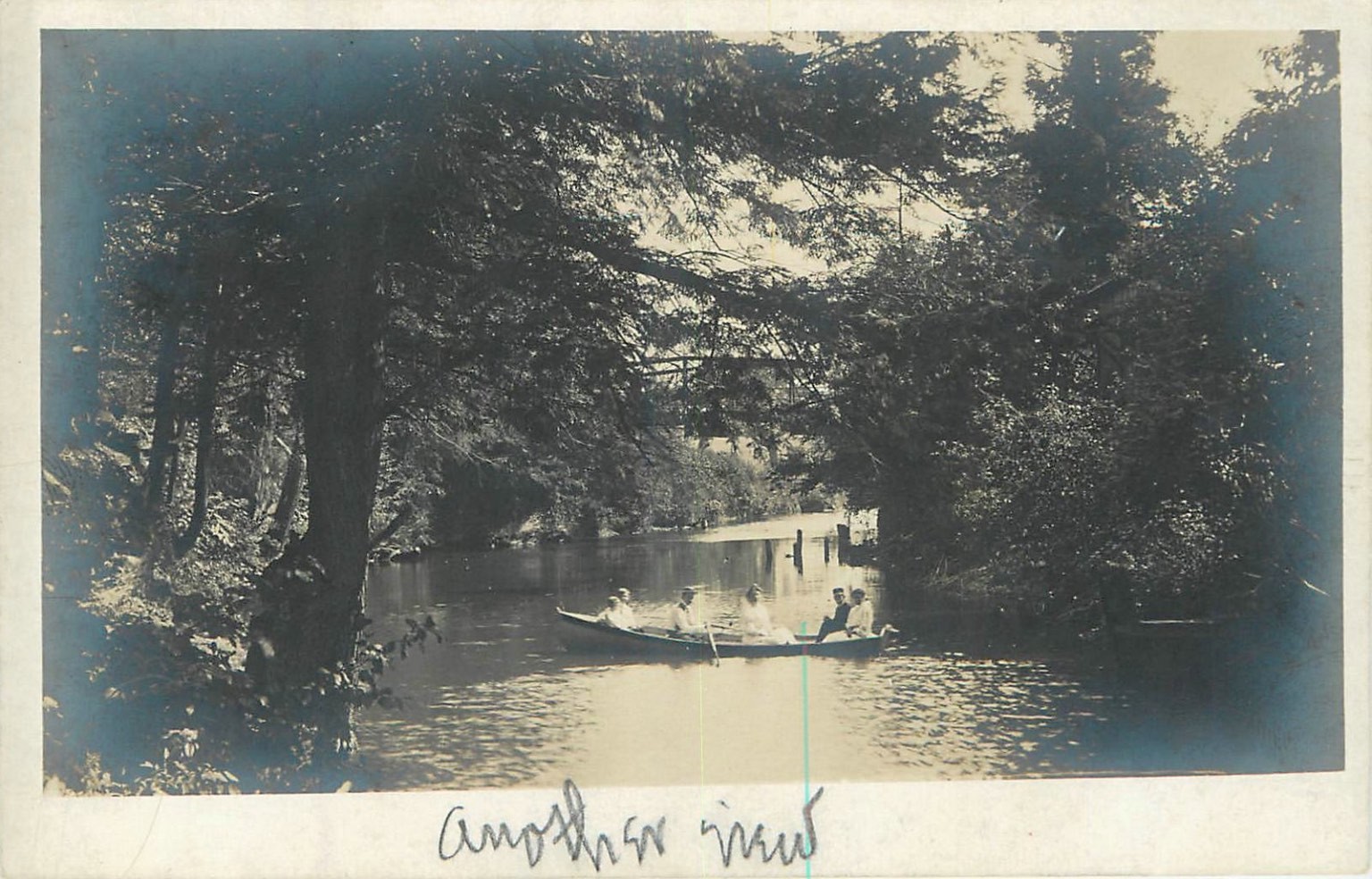 Chatham NY Real Photo Postcard Boating on River E.O. Powers RPPC Vintage 1910s