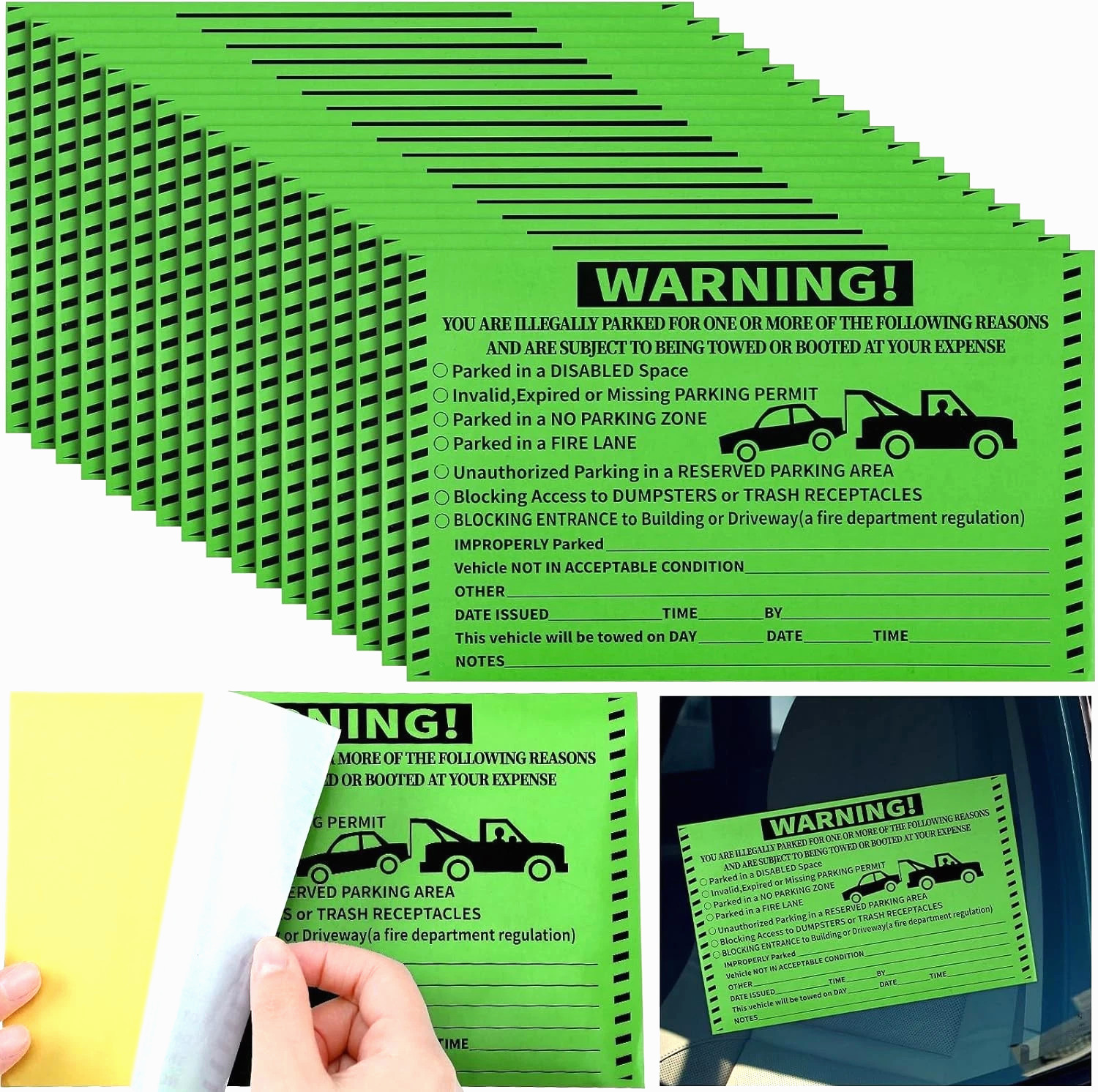 ⭐TOP PICK⭐ LOT OF 12 NO ILLEGAL PARKING VIOLATION WARNING STICKERS (1100+ SOLD)