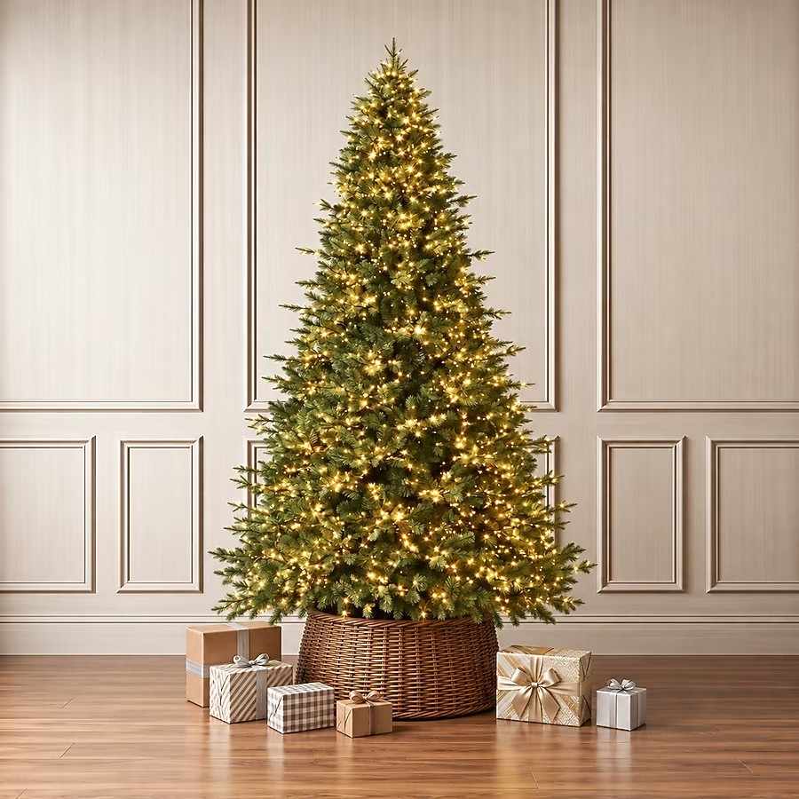 Holiday Living 7.5-ft New Kensington Pine Pre-lit Artificial Christmas Tree