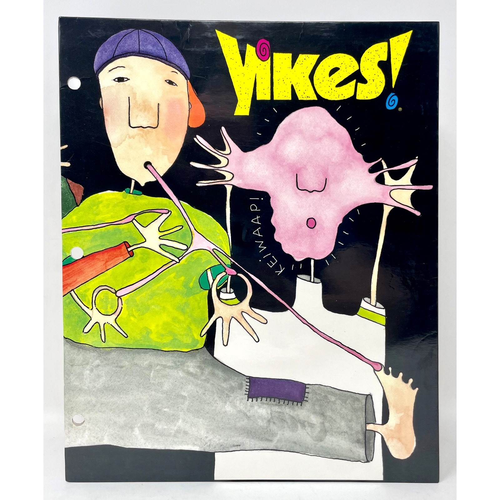 Vintage 90s Yikes School Folder Bubble Gum Art School Supplies Empire Berol