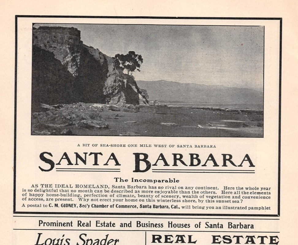 antique 1905 ads SANTA BARBARA CA The Incomparable + Local Business Ads