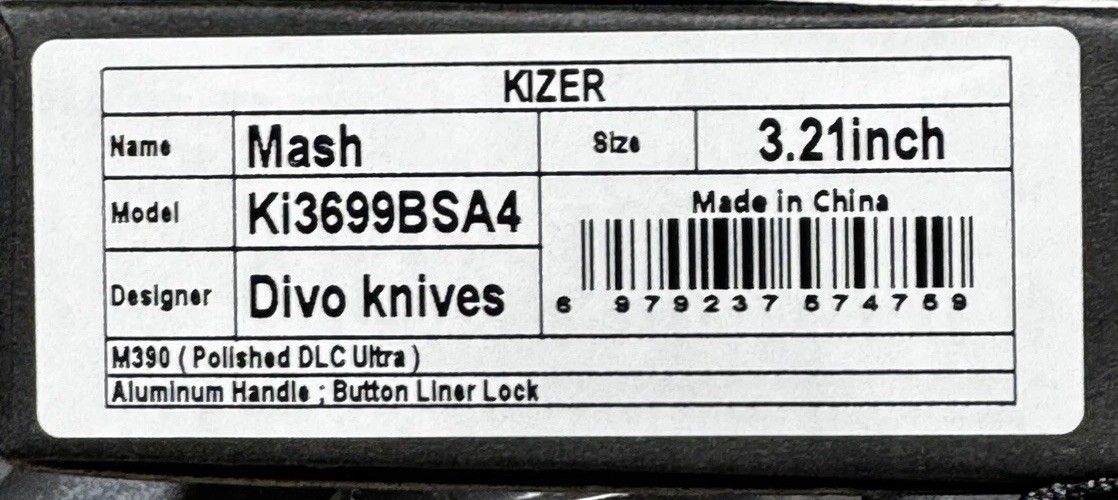 Kizer Mash M390 limited only 50 made sold out Divo Collab