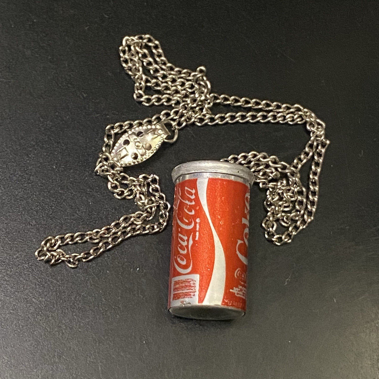 Vtg Coca Cola Can Advertising Pendant Necklace 
