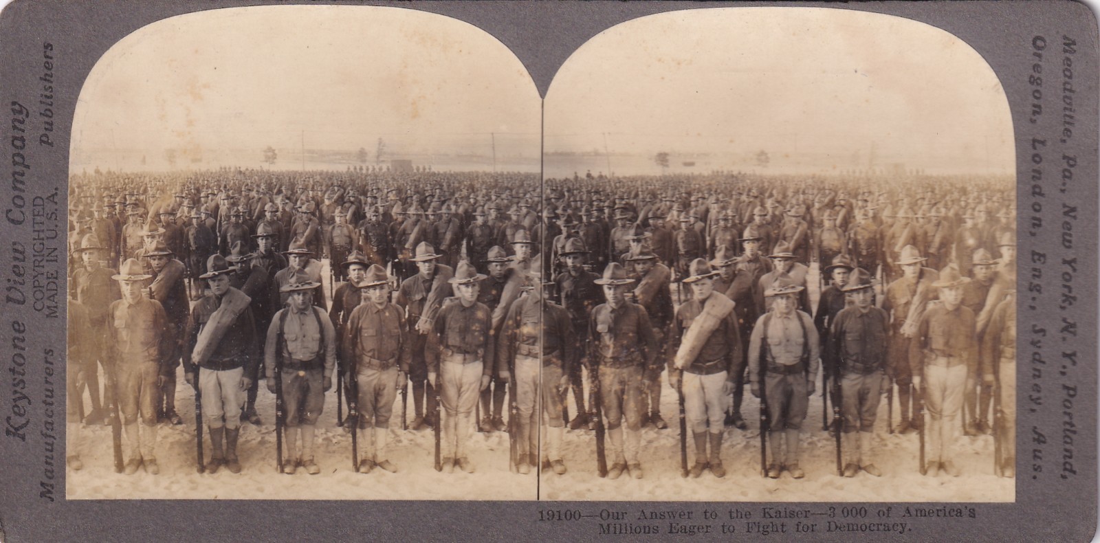 Stereoview Cards - Uncommon - Estate Liquidation -Our Answer to the Kaiser, WWI