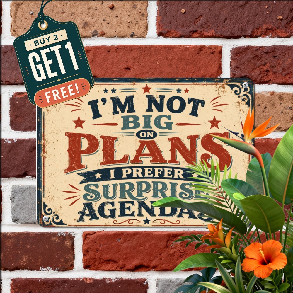 Dont Like Making Plans Tin Sign Funny Introvert Sarcastic Room Metal Plaque 8x12