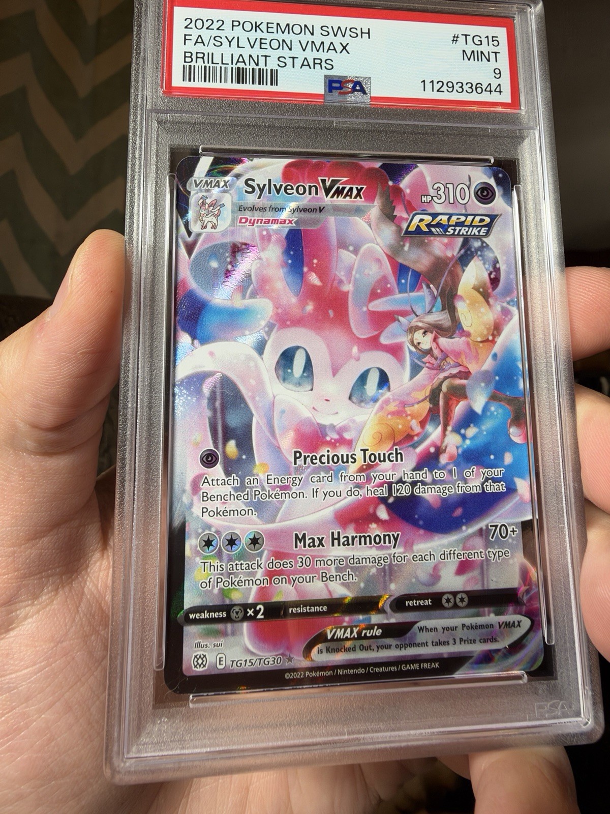  2022 Pokémon Brilliant Stars Sylveon VMAX TG15/TG30 Trainer Gallery PSA 9 Mint