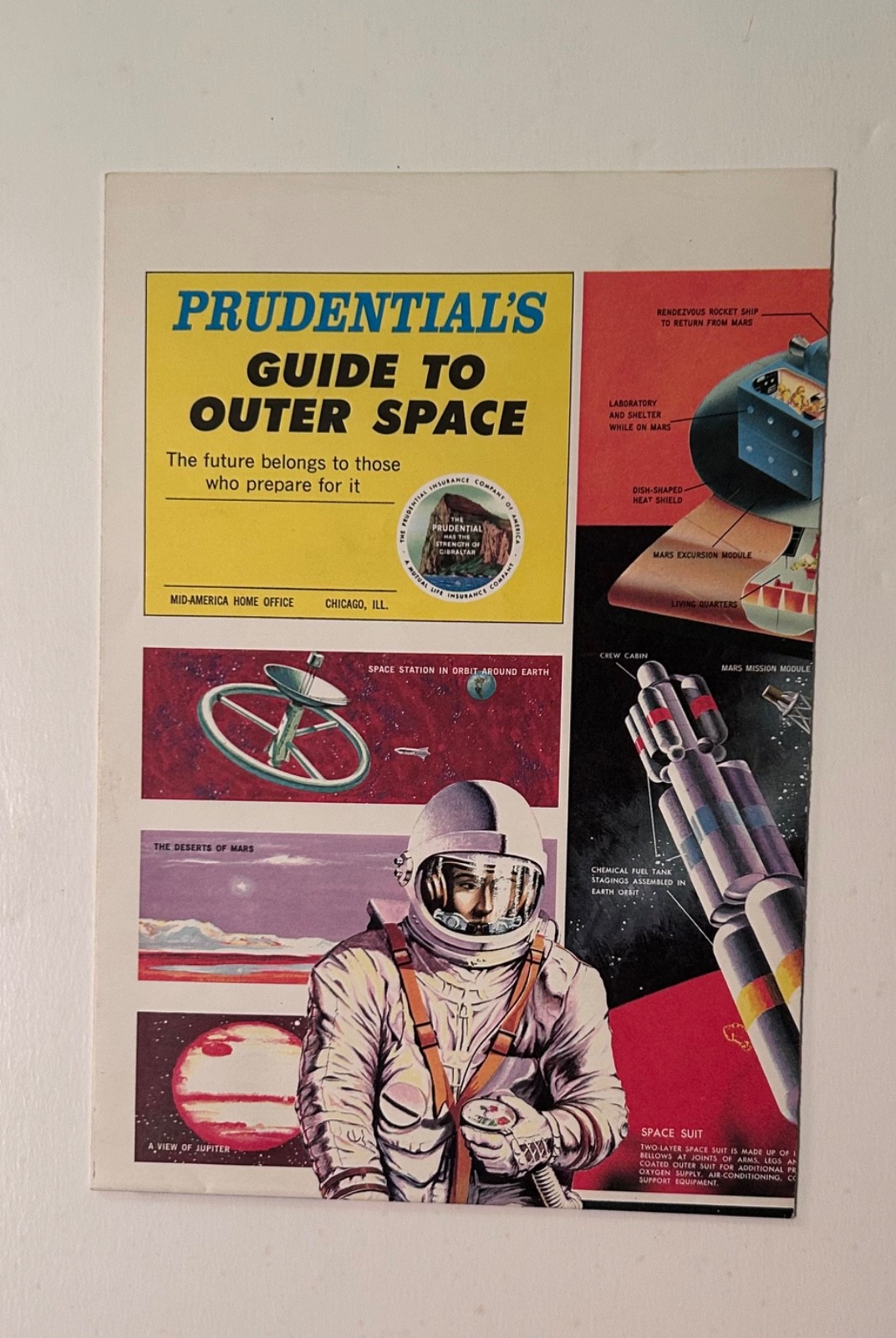1960s C.S. Hammond Space Exploration Conceptual Art Education Poster Prudential