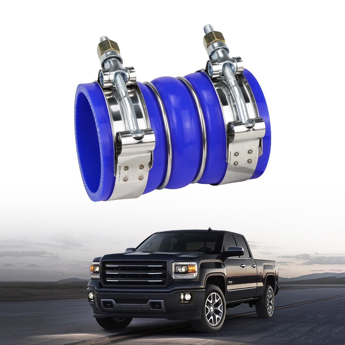 26259 Turbocharger Intercooler Hose with Clamps for 2005-2016 Chevy Silverado