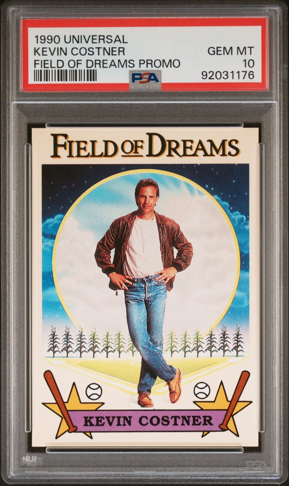 1990 Field Of Dreams Promo Kevin Costner PSA 10 Gem Mint Iconic Baseball Movie