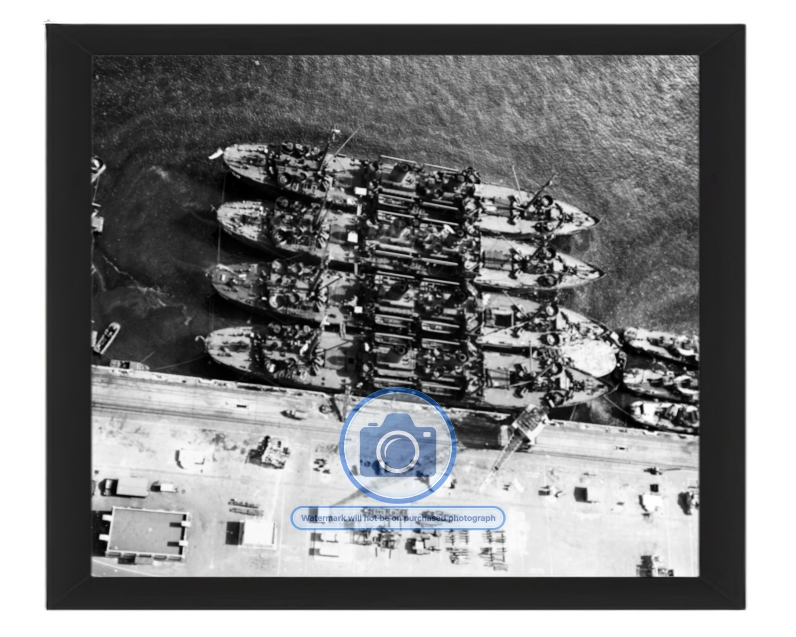 USS GILLIAM CLASS ATTACK TRANSPORTS PEARL HARBOR HAWAII 1946 8X10 FRAMED PHOTO