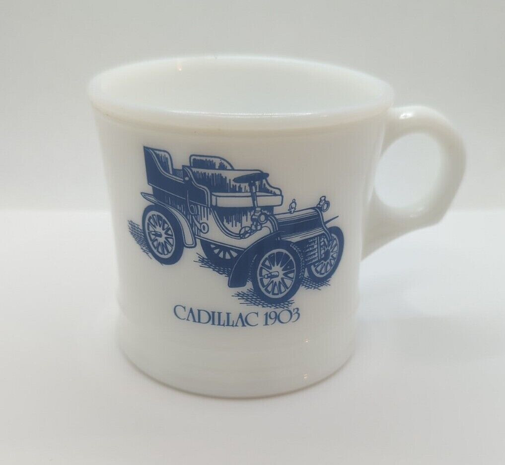 VTG Surrey Cadillac 1903 Milk Glass Coffee Mug, Made In The USA, 8oz VTG Surrey Cadillac 1903 Milk Glass Coffee Mug, Made In The USA, 8oz