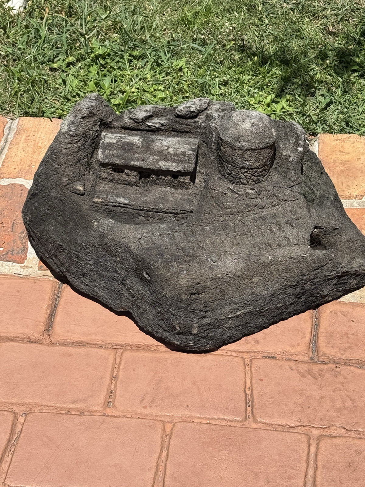 Vintage Hand Carved Hawaiian? Greek? Large Lava Pumice Rock Farm House and Silo Vintage Hand Carved Hawaiian? Greek? Large Lava Pumice Rock Farm House and Silo