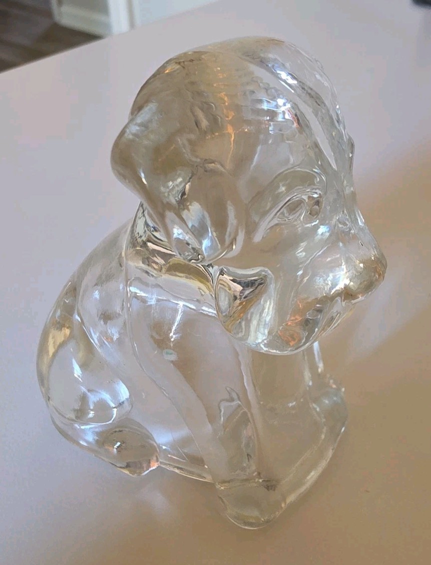 Vintage Federal Glass Mopey Dog Collectable Clear Pup 