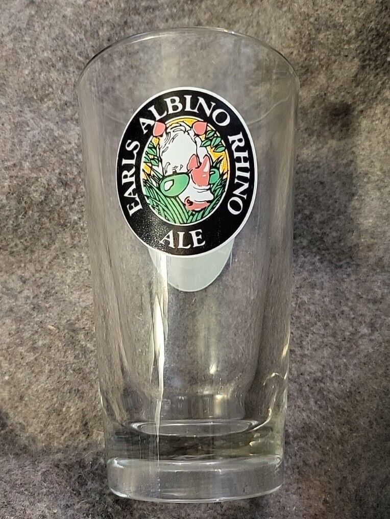 EARL\'S ALBINO RHINO PALE Ale Retired Brand 12 Oz Beer Glass  C 5b