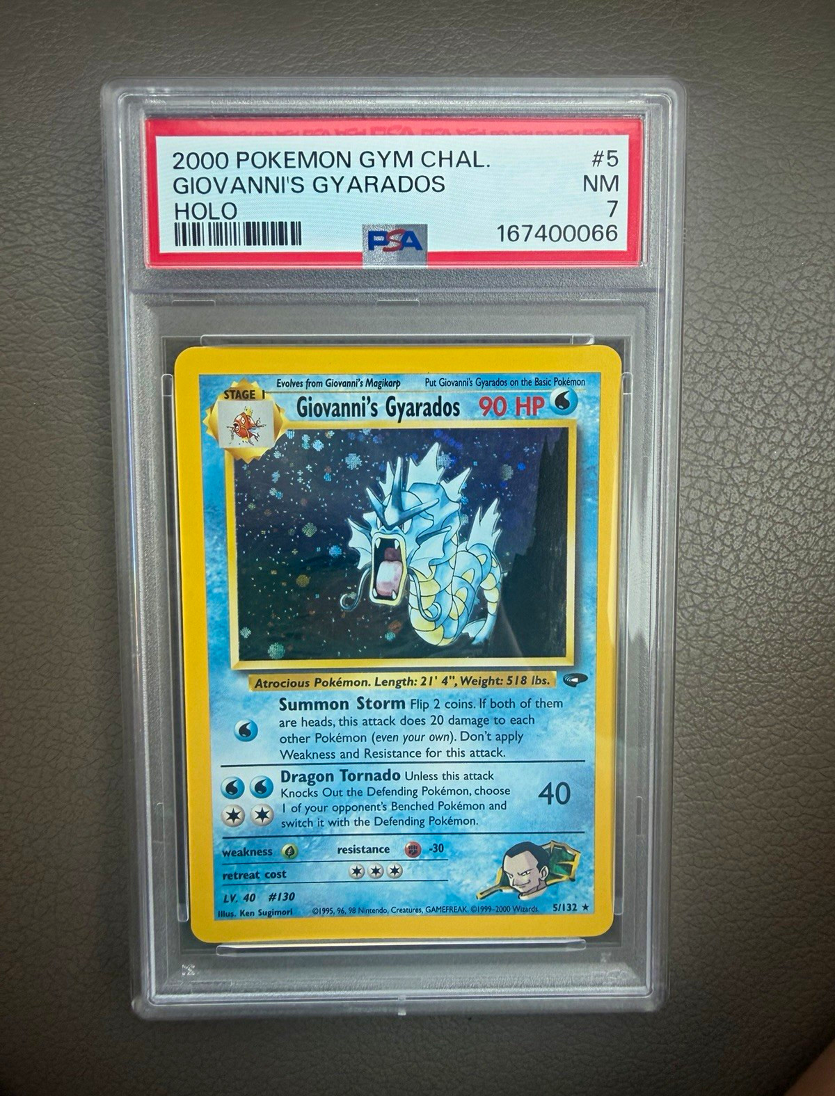 Pokémon 2000 Gym Challenge Giovanni's Gyarados Holo #5 PSA 7