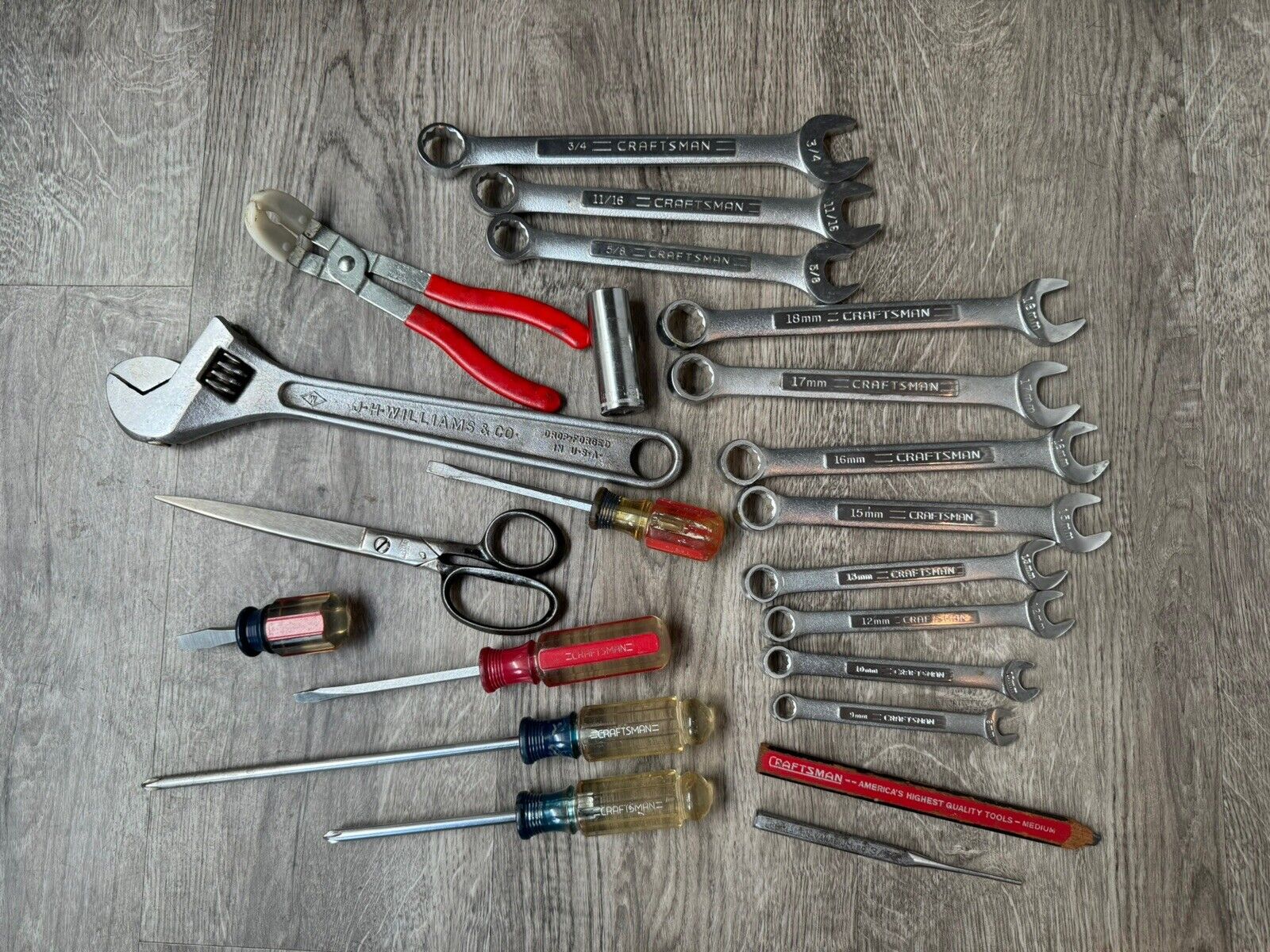 Huge Lot Of Tools =CRAFTSMAN USA= Vintage NICE Wrench Pliers Screwdriver Socket