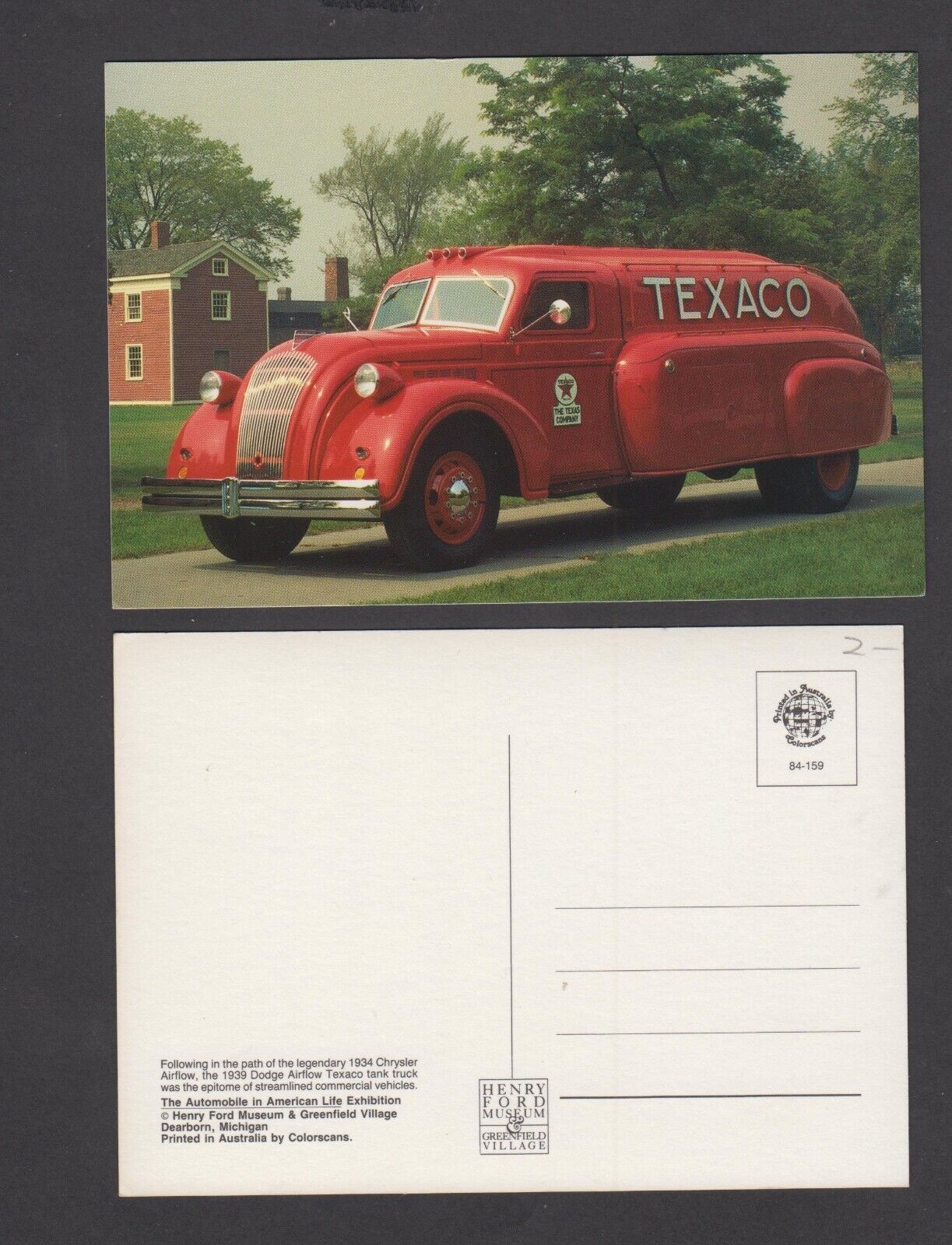 Texaco Gas Truck Postcard