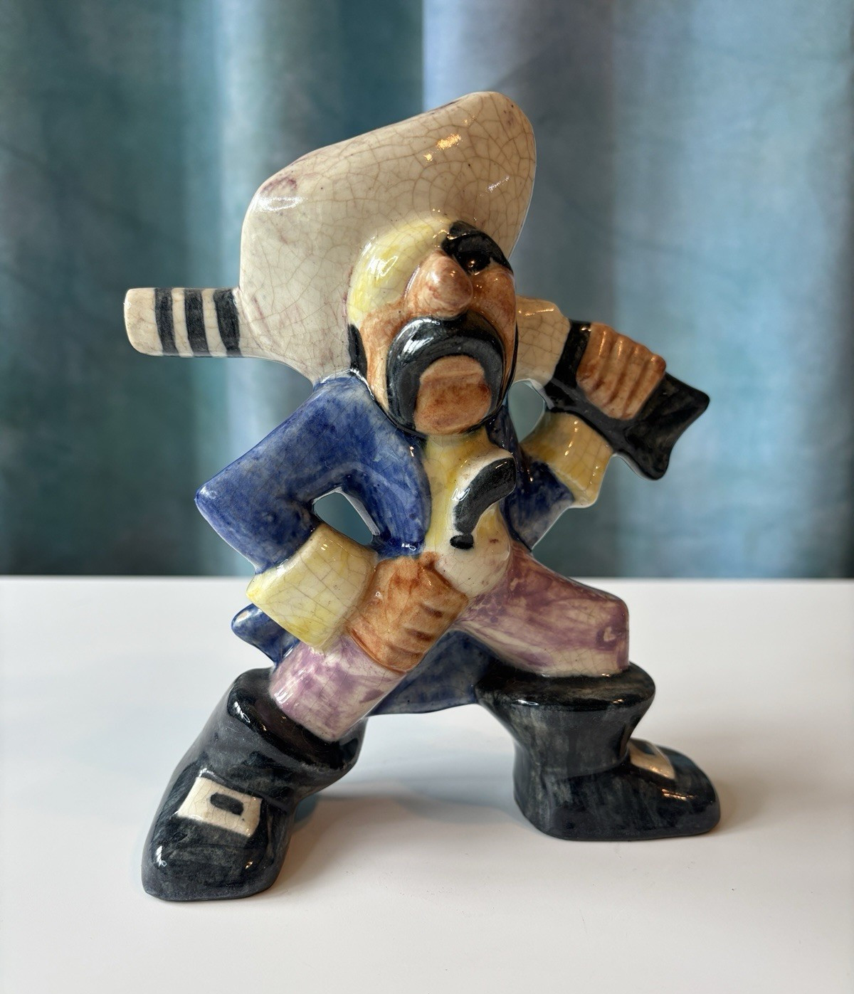 Antique Shearwater Pottery Walter Anderson Design Ceramic Pirate Figurine.
