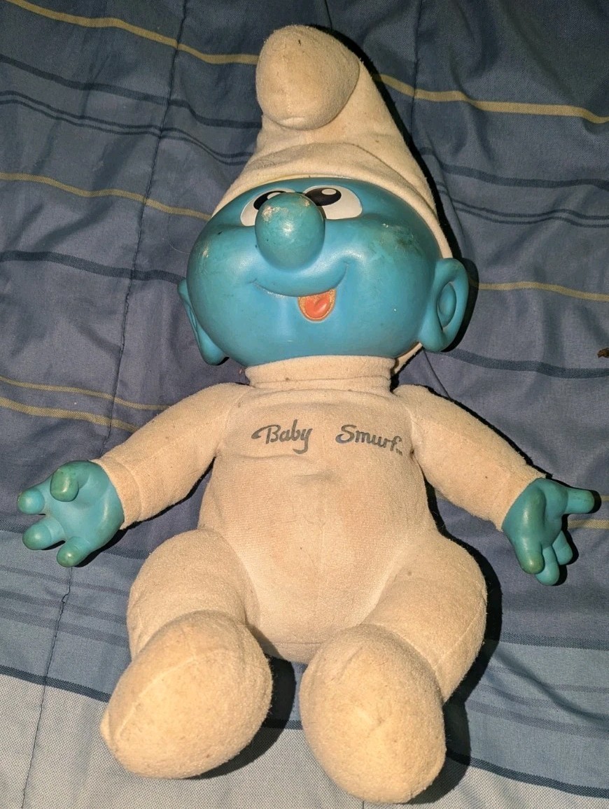 Vintage 1984 Baby Smurf Large Plush 14\