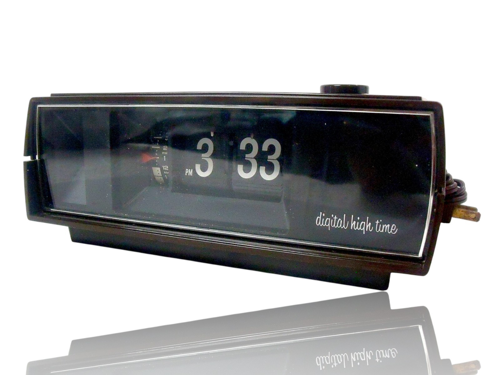 Vintage Stancraft Brown Flip Clock Digital High Time w/ Ceiling Projection