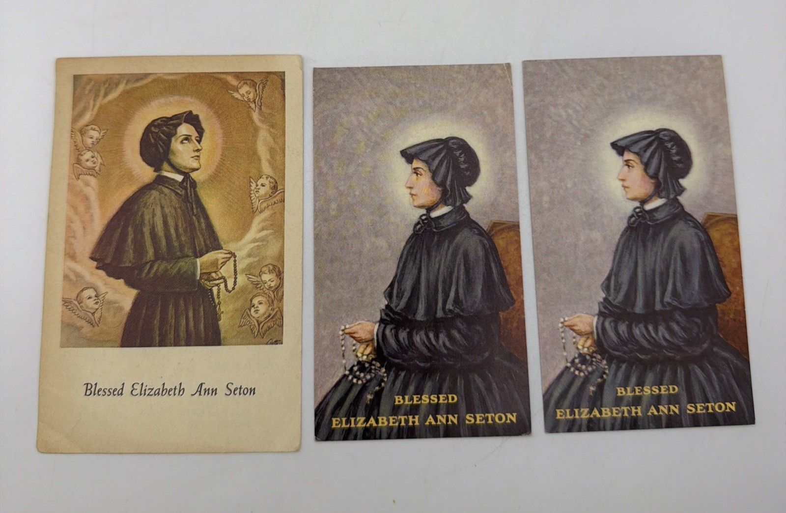 Vintage Blessed Elizabeth Ann Seton Holy Cards Lot 3 Pre-Canonization Catholic