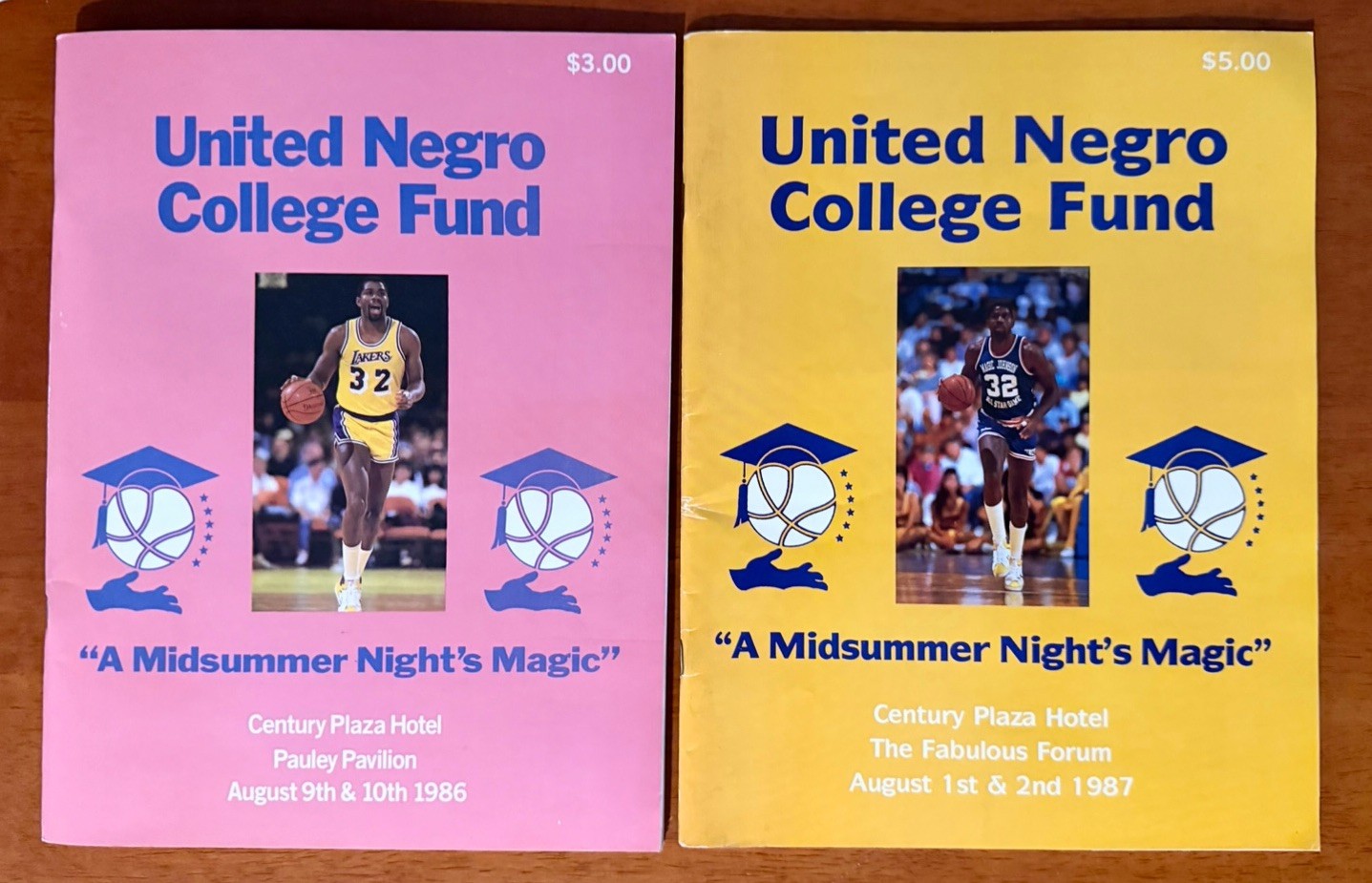 1986 & 1987 Magic Johnson’s Midsummer Night’s Magic UNCF Program VINTAGE