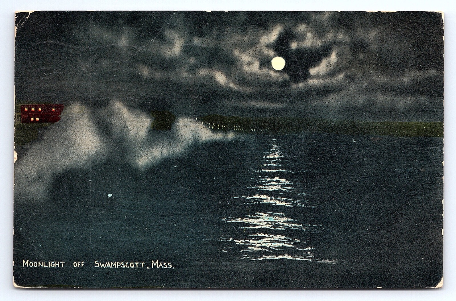 Postcard Moonlight View Swampscott Massachusetts MA c.1915