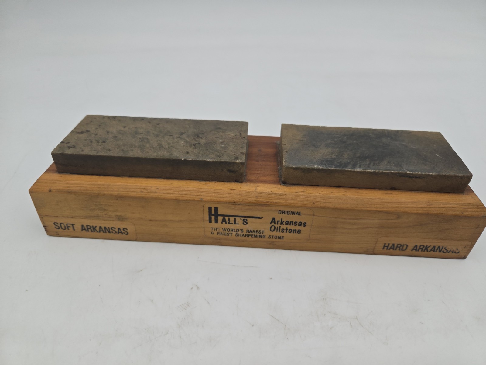 Vintage Hall's Arkansas Oilstone Hard/ Soft Combo Stones