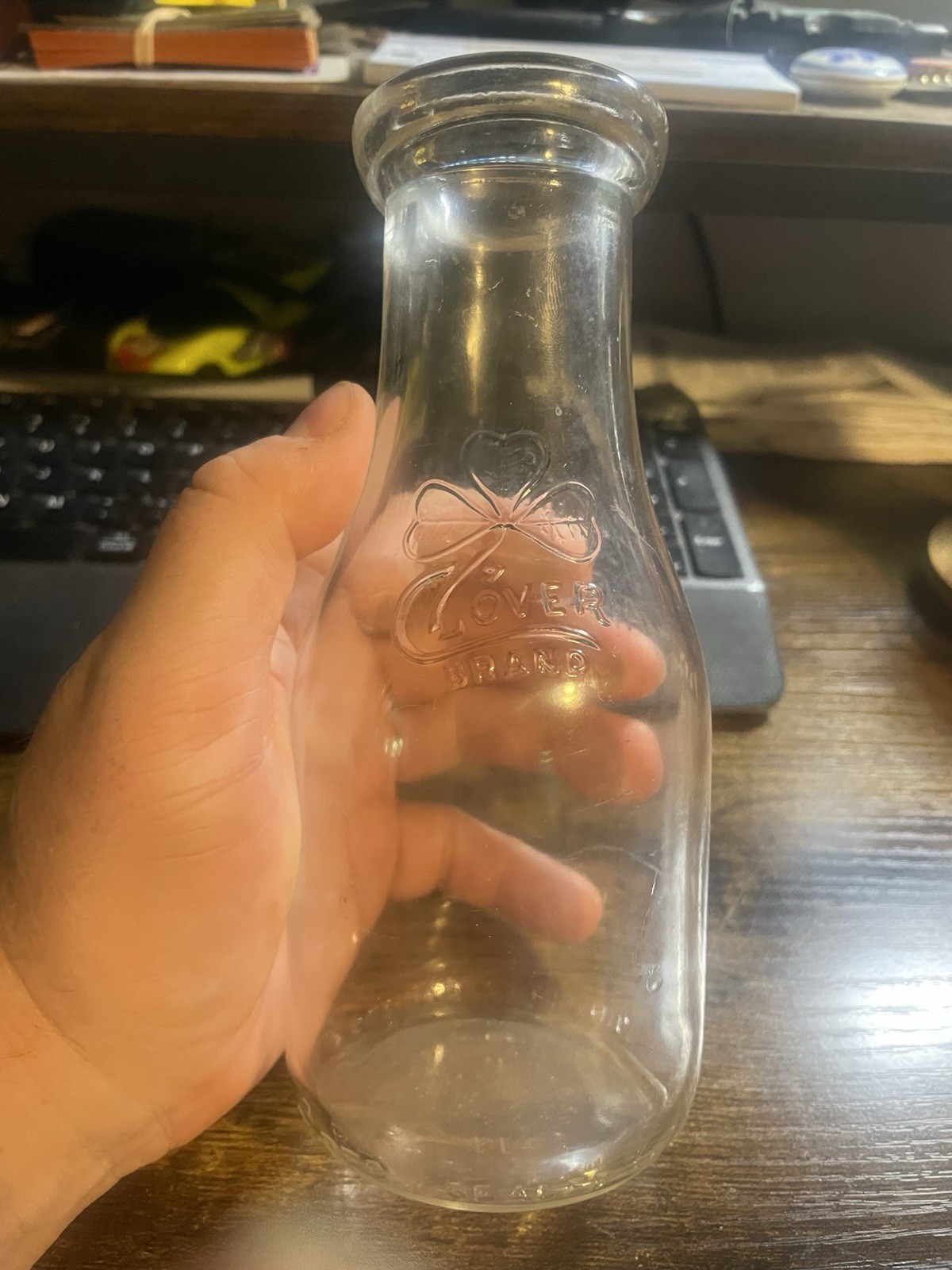 Vintage Clover Brand Milk Bottle