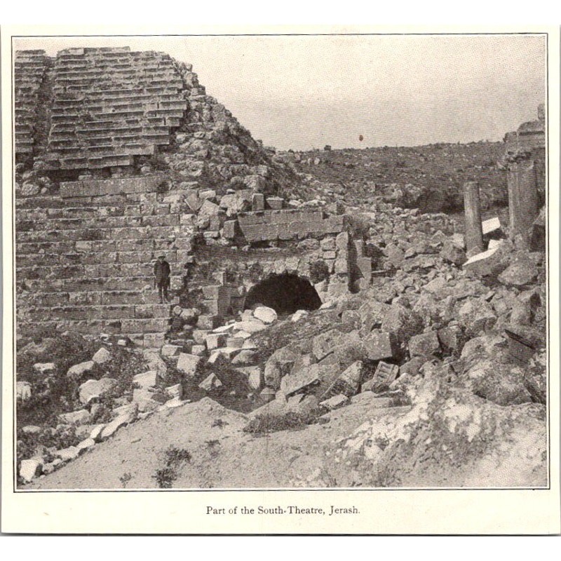 Part of the South Theatre Jerash 1908 Clipping SAI6-H9