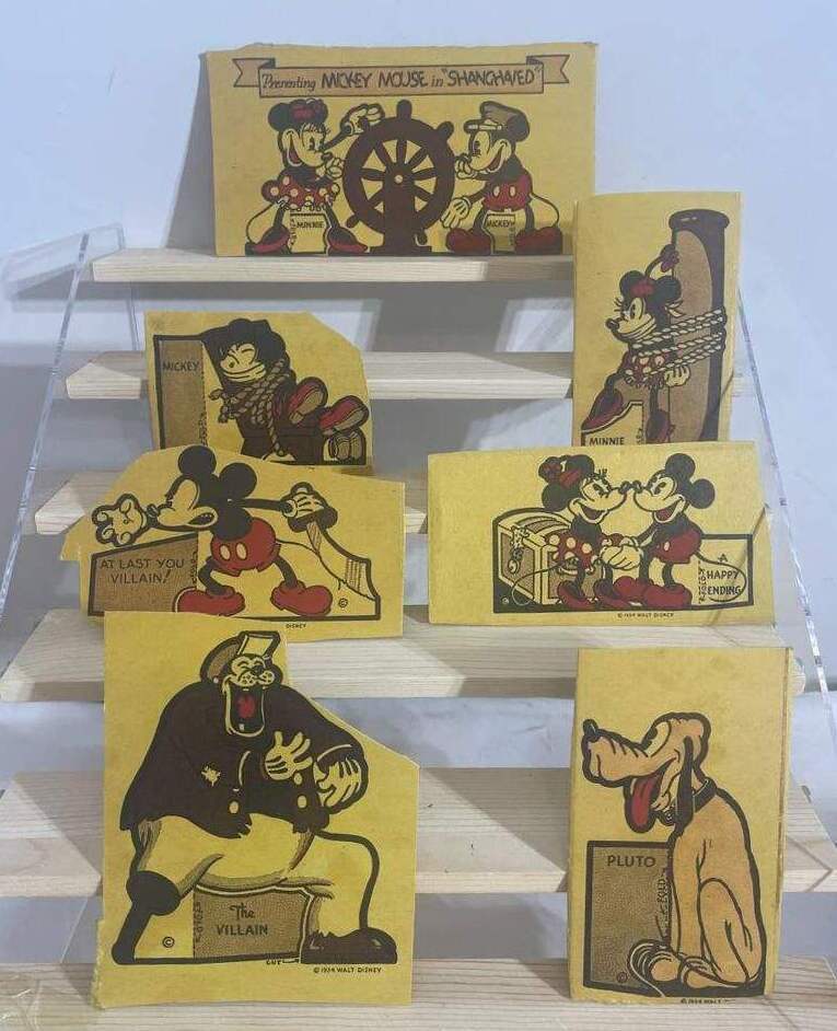 1934 Post Toasties Mickey Mouse Shangaied Cereal Box Cutout Vintage Rare VG