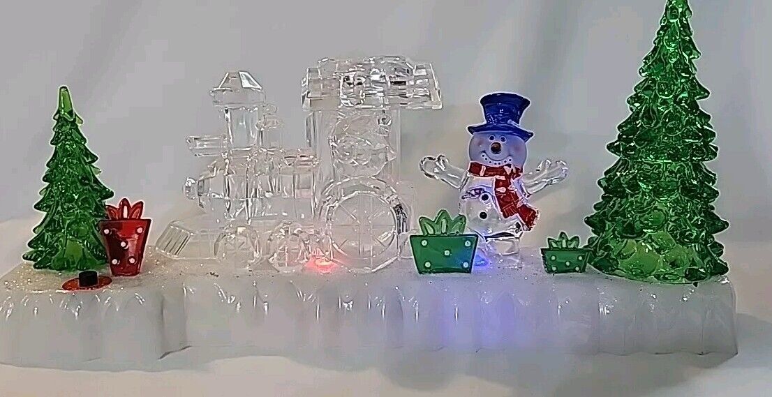 Ganz Light Up Figurine Snowmen And Train Lights And Music Tested Works 12