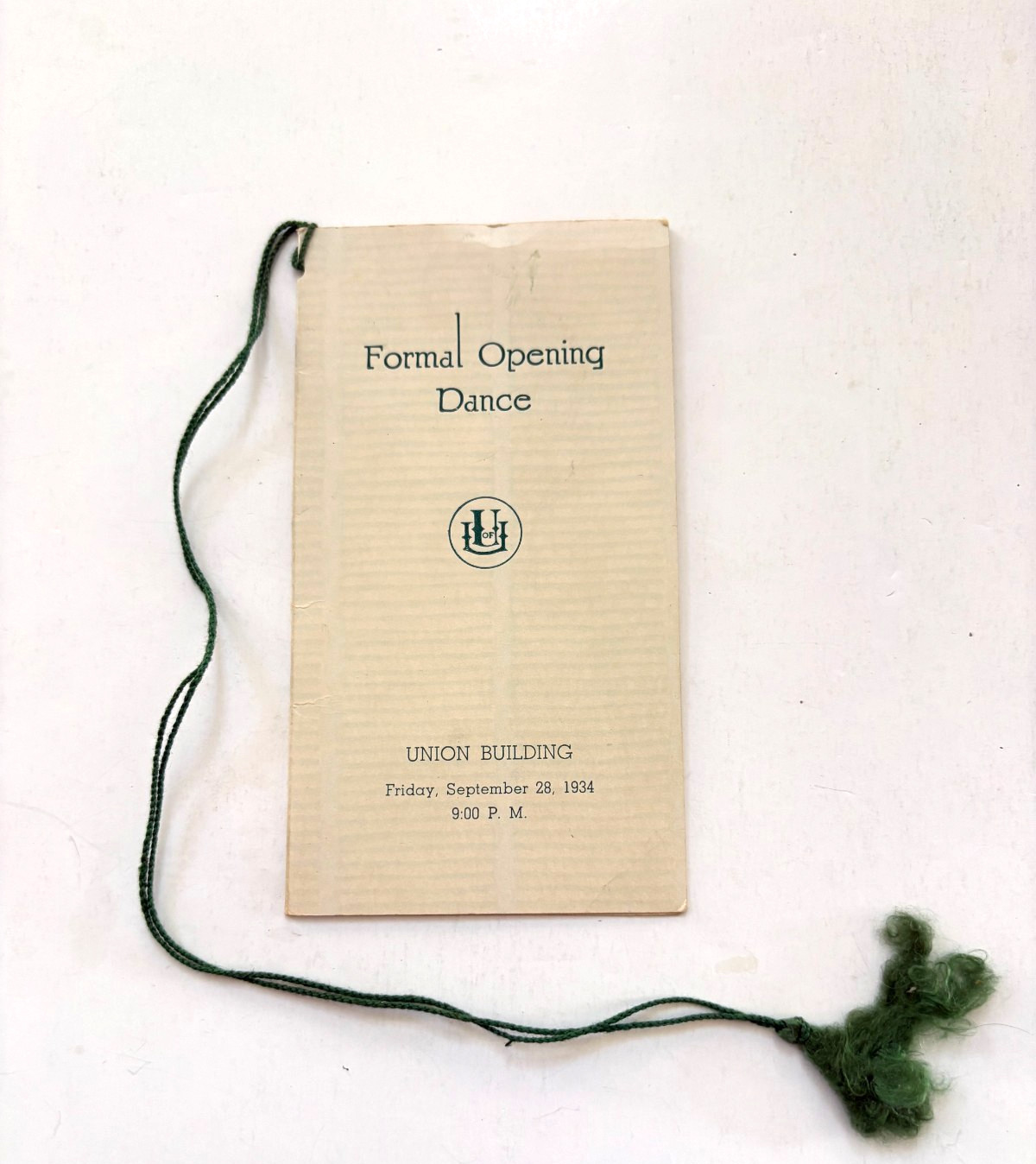 Sept. 28, 1934 Dance Card \ Sept. 28, 1934 Dance Card \