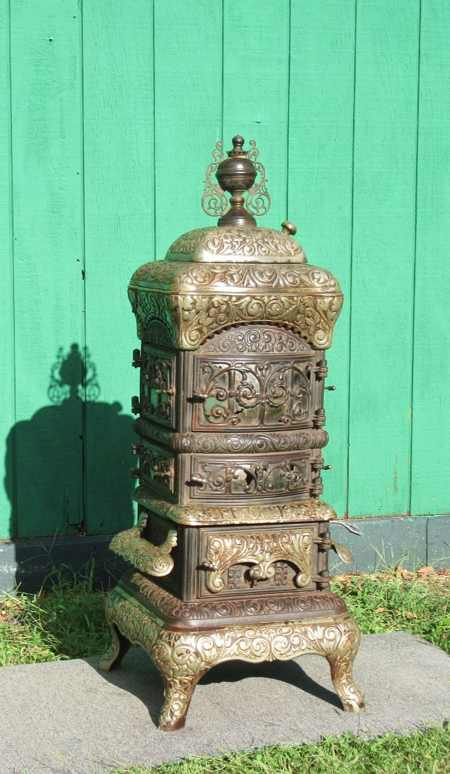 Antique Hope Dockash Scranton Pa Nickel Plate Wood Coal Parlor Heat Stove
