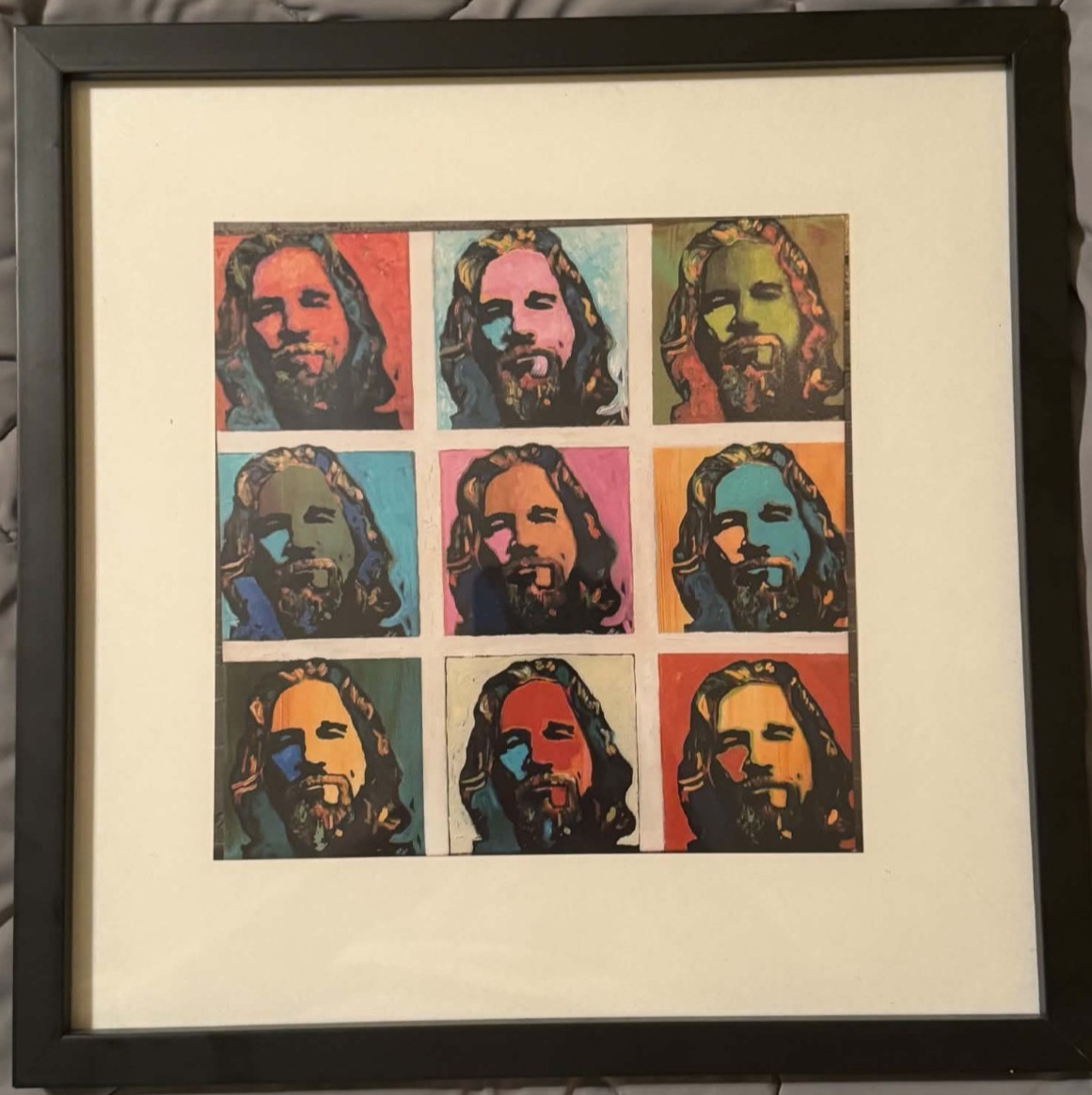 Jeff Bridges The Dude Big Lebowski Pop Art Style Framed Photo Wall Art 12x12