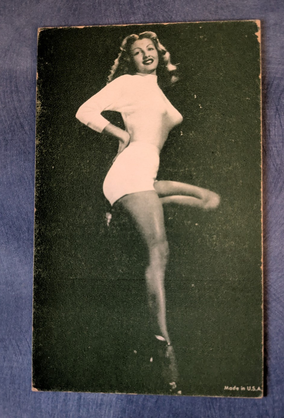 Exhibit Card Vintage Glamour Actress Dance Pose Arcade Style Printed Image