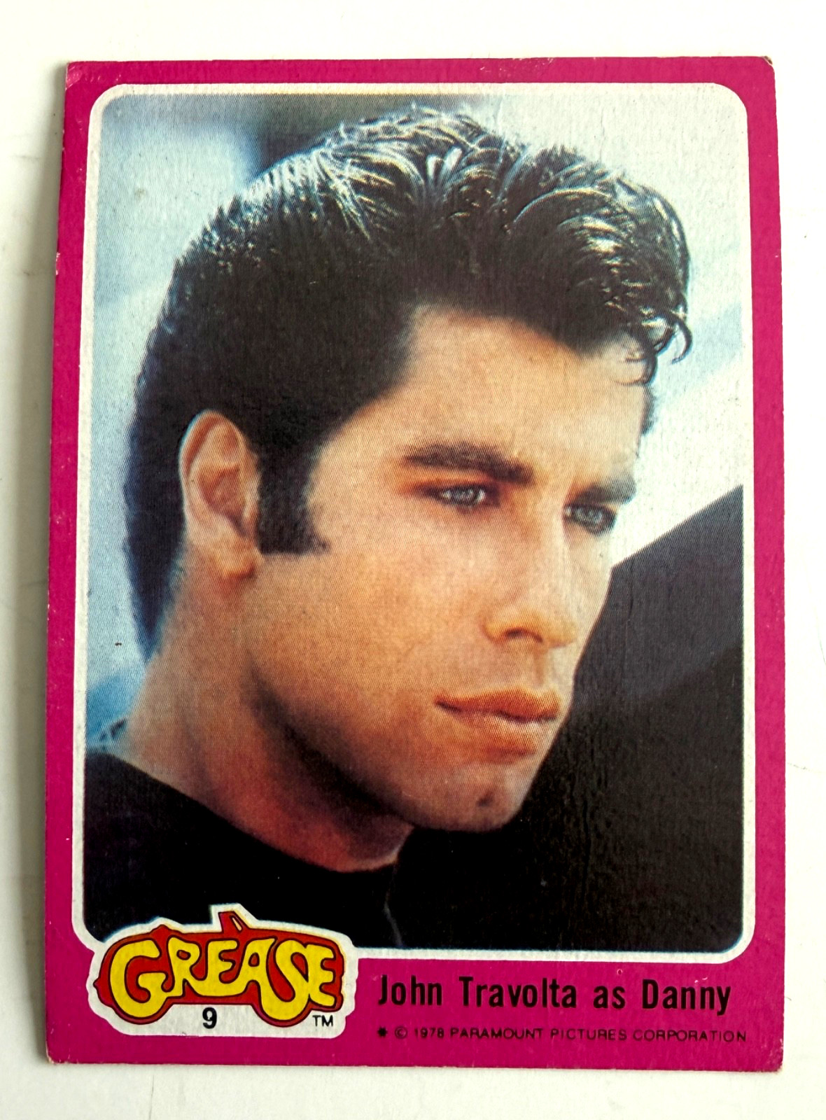 1978 Topps Grease John Travolta as Danny #9 1978 Topps Grease John Travolta as Danny #9